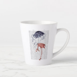 Caneca De Café Latte Flamingo e Parasol