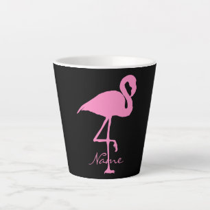 Caneca De Café Latte Flamingo Thunder_Cove rosa