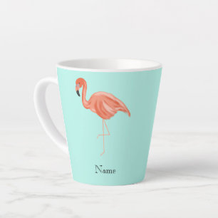 Caneca De Café Latte Flamingo tropical personalizado