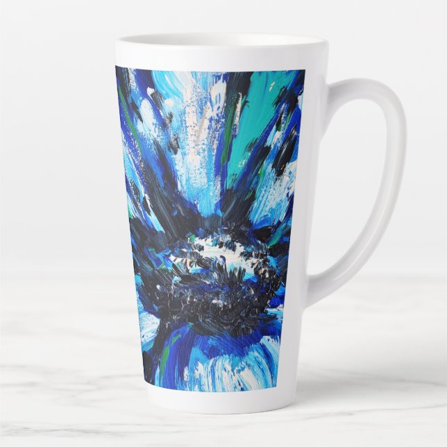 Caneca De Café Latte Fleur bleue (Direita)