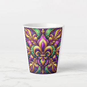 Caneca De Café Latte fleur de lis mardi gras