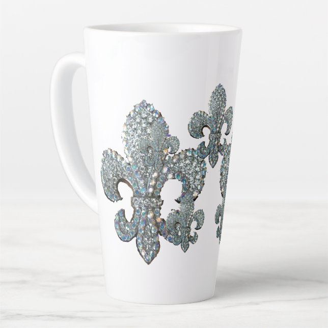 Caneca De Café Latte Fleur de lis Scater Mug (Ângulo esquerdo)