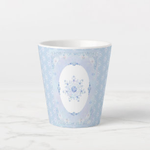 Caneca De Café Latte Floco de neve azul gelo