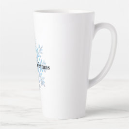 Caneca De Café Latte Floco de neve branco claro azul