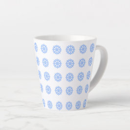 Caneca De Café Latte Floco de neve Padrão de inverno azul claro