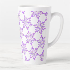 Caneca De Café Latte Floco de neve violeta-vermelha