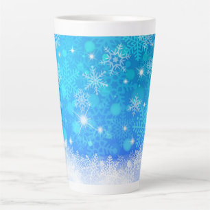 Caneca De Café Latte Flocos de neve