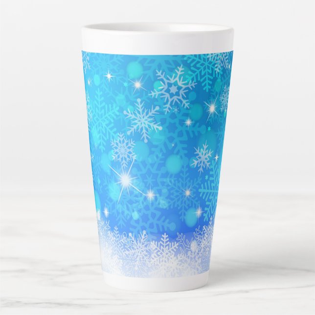 Caneca De Café Latte Flocos de neve (Frente)