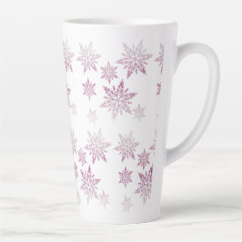 Caneca De Café Latte Flocos de neve de queijo rosa