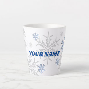Caneca De Café Latte Flocos de neve do inverno