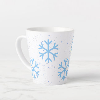Caneca De Café Latte Flocos de neve Feriado Latte Mug