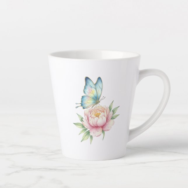 Caneca De Café Latte Flor (Direita)