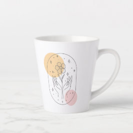 Caneca De Café Latte Flor