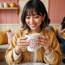 Caneca De Café Latte Flor