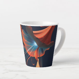 Caneca De Café Latte flor abstrato artística