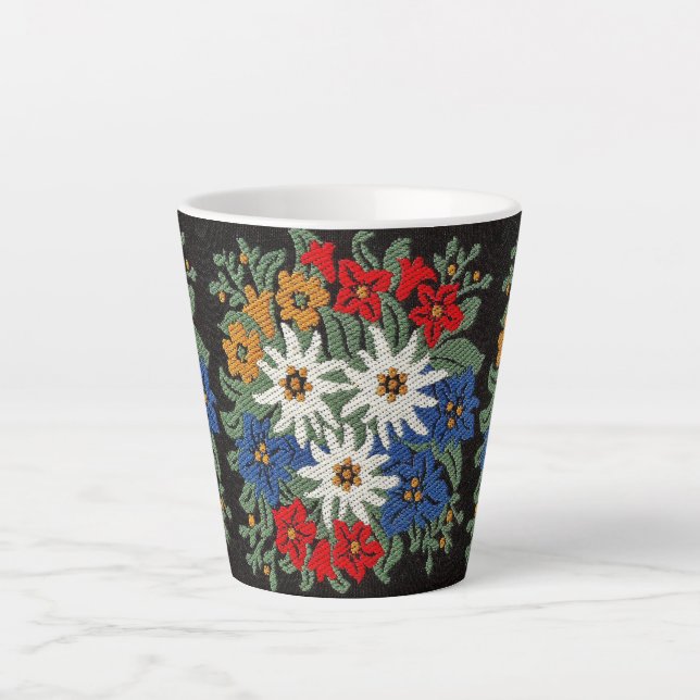 Caneca De Café Latte Flor alpino suíço Edelweiss (Frente)