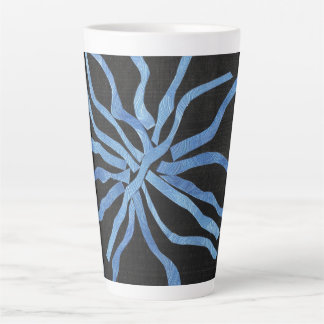 Caneca De Café Latte Flor Azul