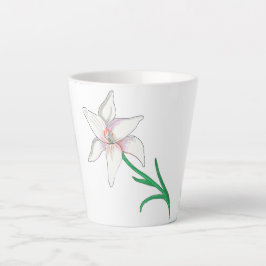 Caneca De Café Latte Flor branca