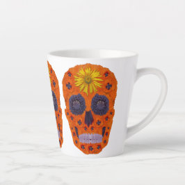 Caneca De Café Latte Flor - Caveira 1