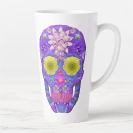 Caneca De Café Latte Flor - Caveira 5