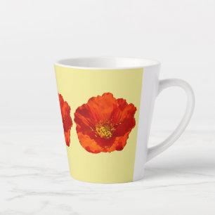 Caneca De Café Latte Flor Colorida Vermelho do Alasca