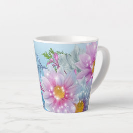 Caneca De Café Latte Flor Da Natureza