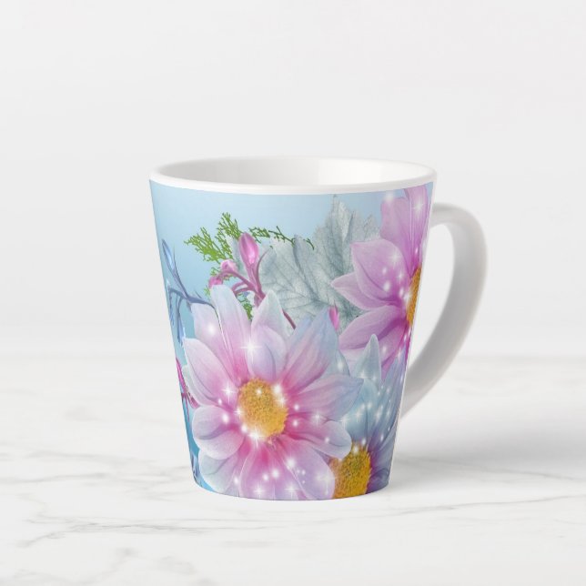 Caneca De Café Latte Flor Da Natureza (Ângulo direito)