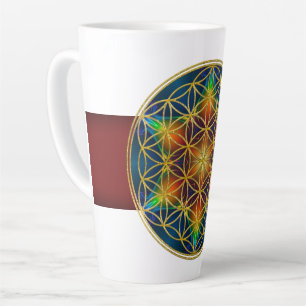 Caneca De Café Latte FLOR DA VIDA - Flor fractal 1