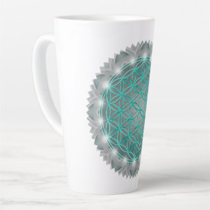 Caneca De Café Latte FLOR DA VIDA - Sagrado Geometrie Light 2