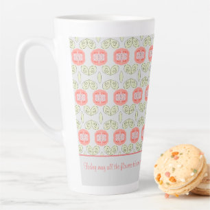 Caneca De Café Latte Flor de coral e Cinzas acentuadas 