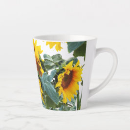 Caneca De Café Latte Flor de Girassol Amarela