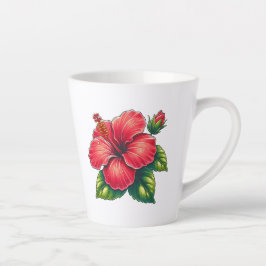 Caneca De Café Latte Flor de hibiscus