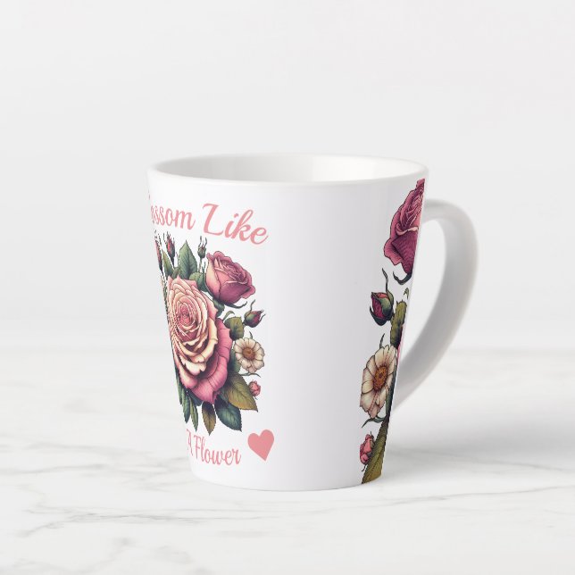 Caneca De Café Latte Flor de inspiração (Ângulo direito)