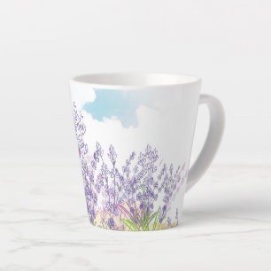 Caneca De Café Latte flor de lavanda