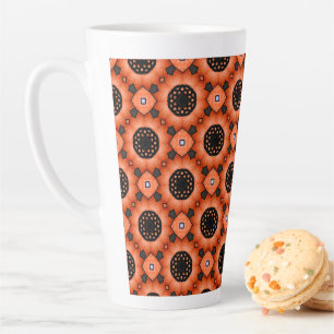 Caneca De Café Latte Flor de Outono Laranja