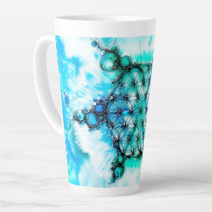 Caneca De Café Latte Flor De Vida - Maneiras Coloridas 3