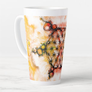 Caneca De Café Latte Flor De Vida - Maneiras Coloridas 4