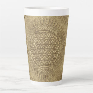 Caneca De Café Latte Flor de Vivo - Sol - padrão sem soldadura 4