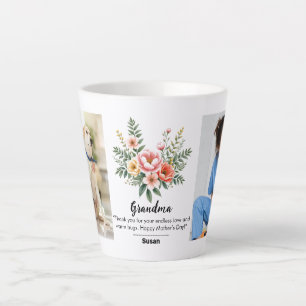 Caneca De Café Latte Flor Dia de as mães Granma Gift Combo