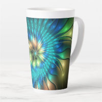 Flor Fantasia Luminosa, Fractal Abstrato Colorido