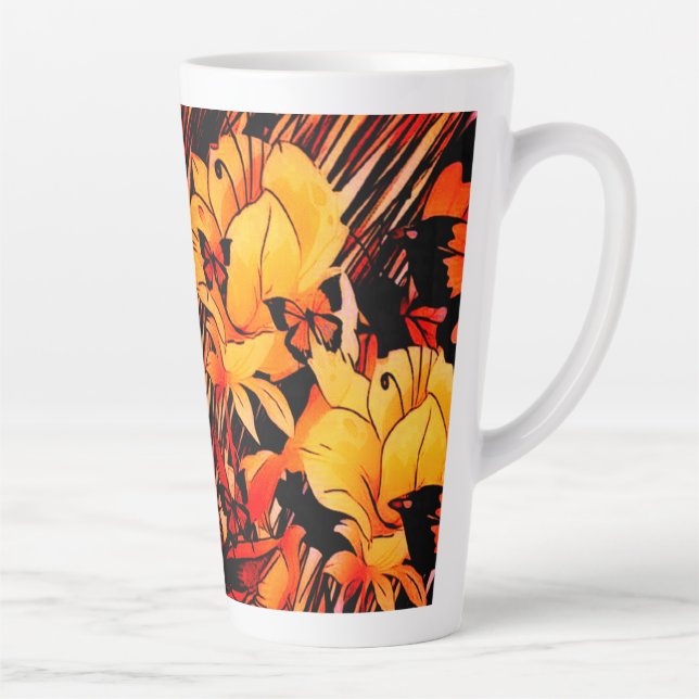 Caneca De Café Latte Flor ForestLatte Mug (Direita)