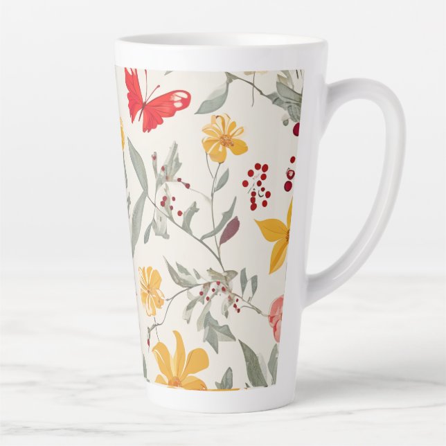 Caneca De Café Latte Flor - Lata Grande (Direita)