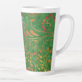 Caneca De Café Latte Flor Leopardo Selva Batik