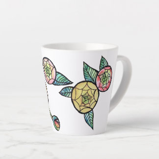 Caneca De Café Latte Flor Ranunculus Flor Flor Cor-de-Rosa