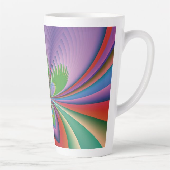 Caneca De Café Latte Flor Roxa (Direita)