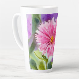 Caneca De Café Latte Flor Roxo