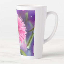 Caneca De Café Latte Flor Roxo