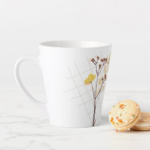 Caneca De Café Latte Flor selvagem