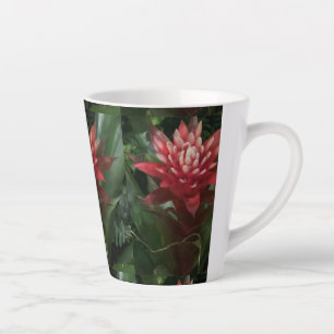 Caneca De Café Latte Flor Vermelho