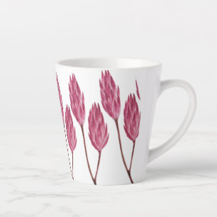Caneca De Café Latte Flor Vermelho ilustrado à mão